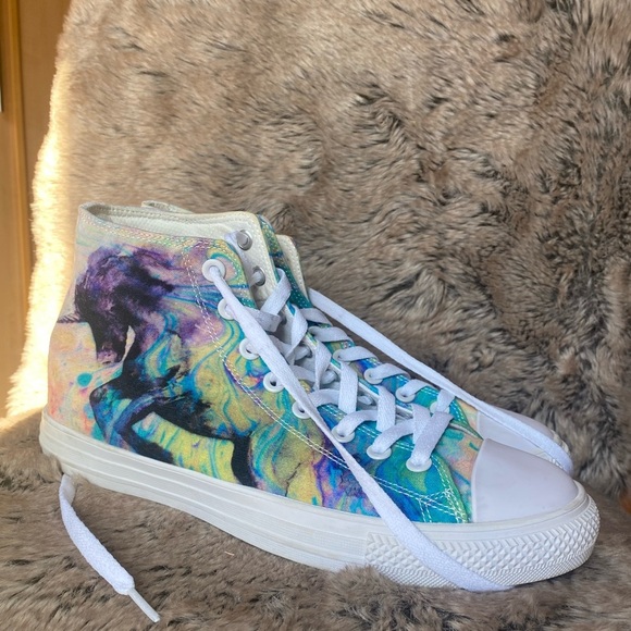 Yes We Vibe Unisex Unicorn High Tops Size 9.5 women’s/8 Men - Picture 5 of 11